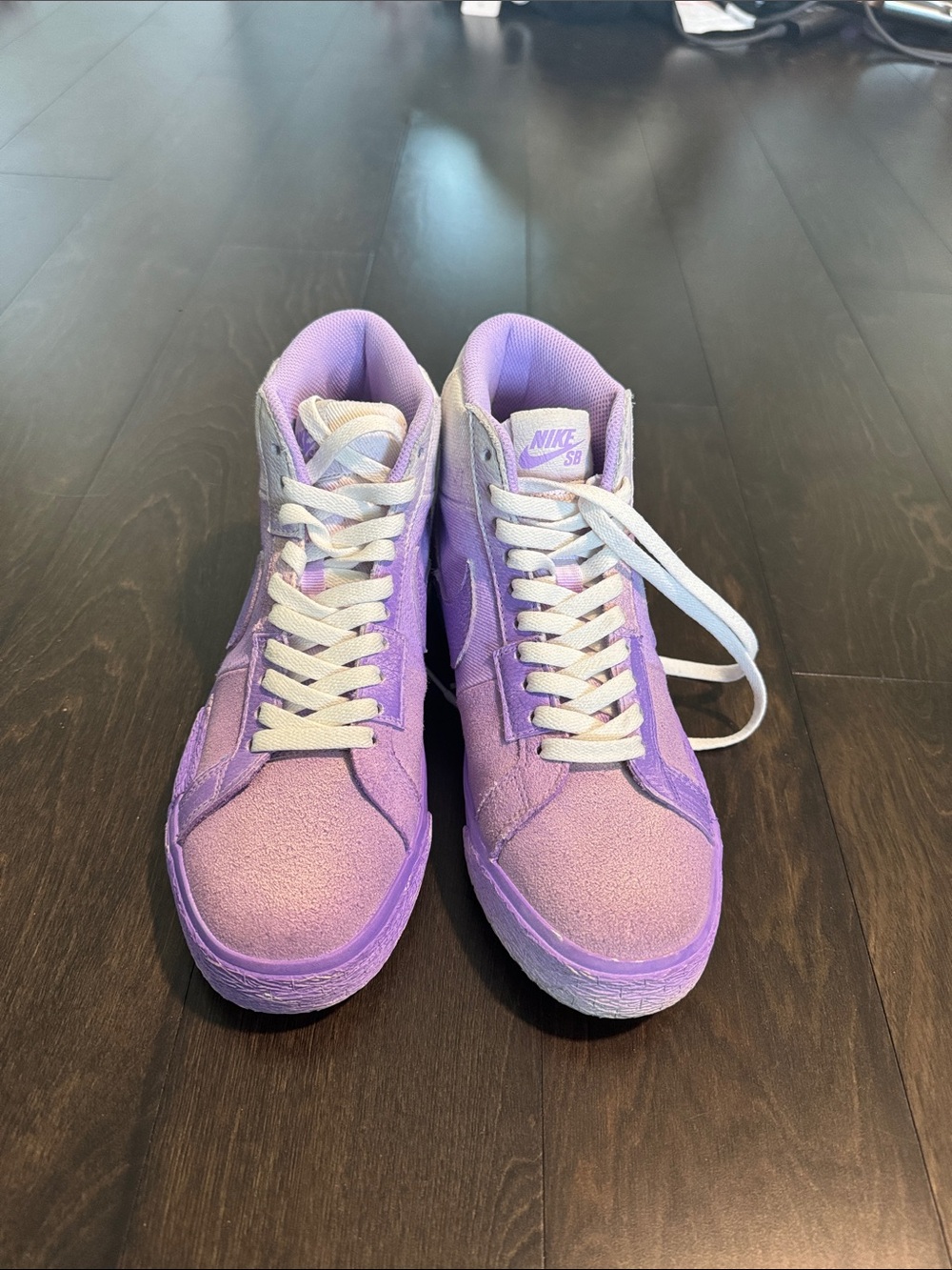 Nike Women's Mid-Top Sneakers in Lavender and White